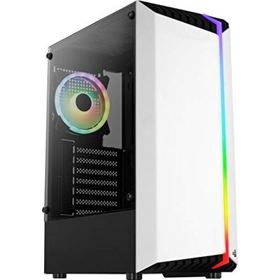 Aerocool BIONICV2WH Gaming-pc-behuizing, gehard glas + RGB-ventilator Aerocool BIONICV2WH Gaming-pc-behuizing, gehard glas + RGB-ventilator