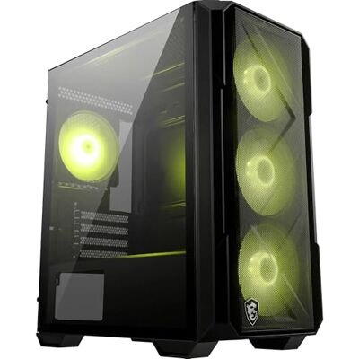 MSI MAG FORGE M120R AIRFLOW PC-behuizing Mini Tower hoge luchtstroom, micro-ATX-capaciteit, 240 mm radiatorhouder, vier vooraf geïnstalleerde ARGB-ventilatoren, zijpaneel van gehard glas, zwart MSI MAG FORGE M120R AIRFLOW PC-behuizing Mini Tower hoge luchtstroom, micro-ATX-capaciteit, 240 mm radiatorhouder, vier vooraf geïnstalleerde ARGB-ventilatoren, zijpaneel van gehard glas, zwart