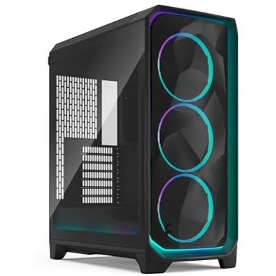 Fractal Design Meshify 3 Ambience Pro RGB lichte tint van zwart gehard glas, pc-behuizing met hoge luchtstroom, frontpaneel van mesh, verstelbare hub Pro en drie ARGB Momentum 14 ventilatoren Fractal Design Meshify 3 Ambience Pro RGB lichte tint van zwart gehard glas, pc-behuizing met hoge luchtstroom, frontpaneel van mesh, verstelbare hub Pro en drie ARGB Momentum 14 ventilatoren