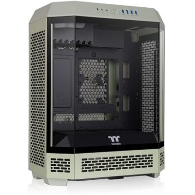 Thermaltake CA-1Z1-00MEWN-00 The Tower 600 Medium Tower ATX-behuizing, 3 panelen van gehard glas, moederbordhouder met verborgen connector, PCI-e roterende sleuven, matcha groen Thermaltake CA-1Z1-00MEWN-00 The Tower 600 Medium Tower ATX-behuizing, 3 panelen van gehard glas, moederbordhouder met verborgen connector, PCI-e roterende sleuven, matcha groen