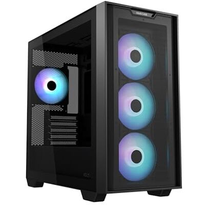 Asus A21 PLUS TG ARGB BLACK Case micro ATX, ondersteunt moederborden met verborgen aansluitingen, 360 mm radiatoren en 380 mm grafische kaarten, 4 vooraf geïnstalleerde ARGB-ventilatoren, zwart Asus A21 PLUS TG ARGB BLACK Case micro ATX, ondersteunt moederborden met verborgen aansluitingen, 360 mm radiatoren en 380 mm grafische kaarten, 4 vooraf geïnstalleerde ARGB-ventilatoren, zwart