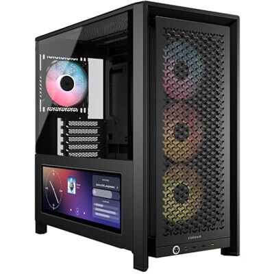Corsair FRAME 4000D LCD RS ARGB PC-behuizing – XENEON Edge 14,5 inch LCD-touchscreen, InfiniRail-systeem, 4 RS120 ARGB ventilatoren – ondersteunt omgekeerde aansluiting moederborden – zwart Corsair FRAME 4000D LCD RS ARGB PC-behuizing – XENEON Edge 14,5 inch LCD-touchscreen, InfiniRail-systeem, 4 RS120 ARGB ventilatoren – ondersteunt omgekeerde aansluiting moederborden – zwart