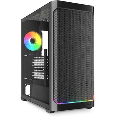Sharkoon AK4W RGB Strip Black ATX pc-behuizing Sharkoon AK4W RGB Strip Black ATX pc-behuizing