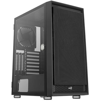Aerocool GRAPHITEV1, PC behuizing ATX, gehard glas, mesh frontplaat, zwart Aerocool GRAPHITEV1, PC behuizing ATX, gehard glas, mesh frontplaat, zwart