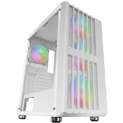 Mars Gaming MARSGAMING MC-VAULT, ATX gaming-behuizing, 4 x 120 mm ARGB-ventilatoren, verticaal mesh-frontpaneel, zijraam van gehard glas, 3 verticale PCI-sleuven, pc-centrale toren Mars Gaming MARSGAMING MC-VAULT, ATX gaming-behuizing, 4 x 120 mm ARGB-ventilatoren, verticaal mesh-frontpaneel, zijraam van gehard glas, 3 verticale PCI-sleuven, pc-centrale toren