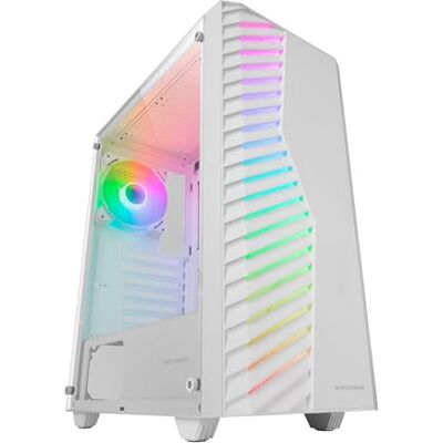 Mars Gaming MC-VOLT, ATX gaming-behuizing, ARGB-ventilator 120 mm, ARGB-frontnet, volledig gehard glazen venster, kabelbeheer, medium tower pc met koelhouder Mars Gaming MC-VOLT, ATX gaming-behuizing, ARGB-ventilator 120 mm, ARGB-frontnet, volledig gehard glazen venster, kabelbeheer, medium tower pc met koelhouder
