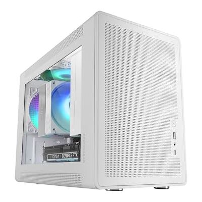 Mars Gaming MC-XPS, gaming-behuizing MicroATX, ultrapcompact, gehard glas + mesh-panelen, FRGB-ventilator 12 cm, mesh-koeltechnologie, ondersteuning voor Dual PSU ATX en SFX, mini-toren PC USB-C, wit Mars Gaming MC-XPS, gaming-behuizing MicroATX, ultrapcompact, gehard glas + mesh-panelen, FRGB-ventilator 12 cm, mesh-koeltechnologie, ondersteuning voor Dual PSU ATX en SFX, mini-toren PC USB-C, wit