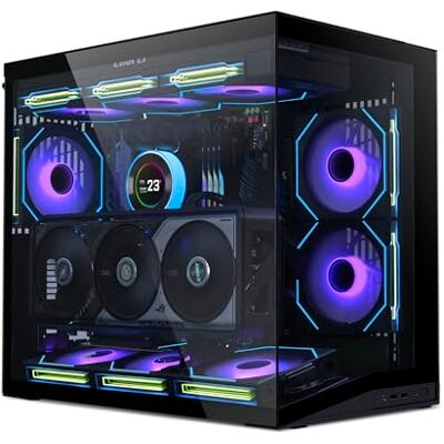 Lian-Li O11 Dynamic Mini V2 pc-behuizing, zwart, compacte ATX midi-toren met twee kamers, gehard glas en modulaire constructie Lian-Li O11 Dynamic Mini V2 pc-behuizing, zwart, compacte ATX midi-toren met twee kamers, gehard glas en modulaire constructie