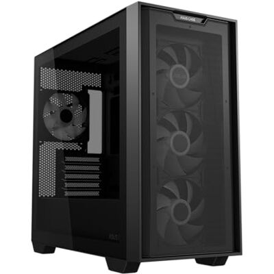 Asus A21 Plus TG ARGB Black microATX PC-behuizing (vooraf geïnstalleerde ARGB-ventilatoren, mesh frontpaneel, compatibel met moederborden met verborgen poorten, 360 mm radiatoren, 380 mm grafische kaarten, Asus A21 Plus TG ARGB Black microATX PC-behuizing (vooraf geïnstalleerde ARGB-ventilatoren, mesh frontpaneel, compatibel met moederborden met verborgen poorten, 360 mm radiatoren, 380 mm grafische kaarten,