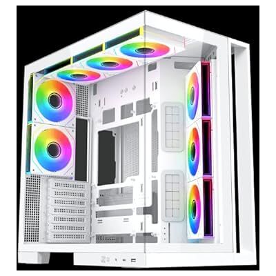Xigmatek Aqua 7 E-ATX gehard glazen middentoren behuizing, 8 x 120 mm ARGB-ventilatoren en PWM-afstandsbedieningsbehuizing, verticale houder voor GPU inbegrepen (wit) Xigmatek Aqua 7 E-ATX gehard glazen middentoren behuizing, 8 x 120 mm ARGB-ventilatoren en PWM-afstandsbedieningsbehuizing, verticale houder voor GPU inbegrepen (wit)
