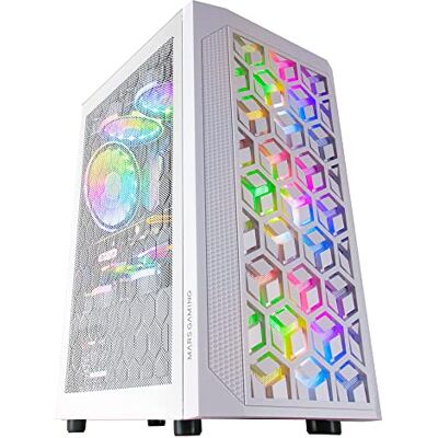 Mars Gaming MC MESHW, pc-behuizing gaming, Micro ATX, Total Mesh Design, 3 FRGB-ventilatoren, wit Mars Gaming MC MESHW, pc-behuizing gaming, Micro ATX, Total Mesh Design, 3 FRGB-ventilatoren, wit