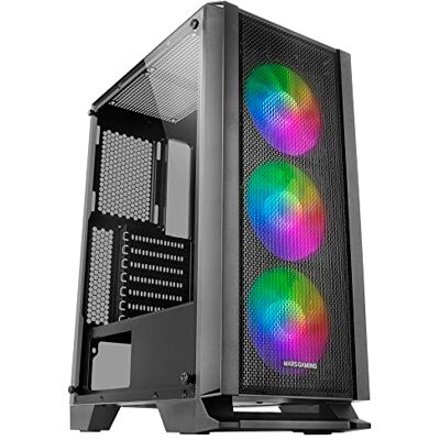 Mars Gaming MC-C Zwart, PC-behuizing ATX, metalen mesh voorpaneel, gehard glas, 3 frontventilatoren FRGB 120 mm Mars Gaming MC-C Zwart, PC-behuizing ATX, metalen mesh voorpaneel, gehard glas, 3 frontventilatoren FRGB 120 mm