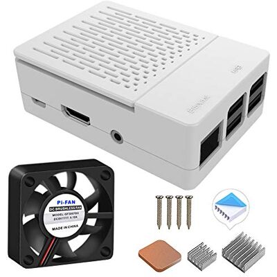 GeeekPi Behuizing voor Raspberry Pi 3 model B + (B Plus), met ventilator en 3 koellichamen voor Raspberry Pi 3/2 model B (niet inbegrepen Raspberry Pi) (wit) GeeekPi Behuizing voor Raspberry Pi 3 model B + (B Plus), met ventilator en 3 koellichamen voor Raspberry Pi 3/2 model B (niet inbegrepen Raspberry Pi) (wit)