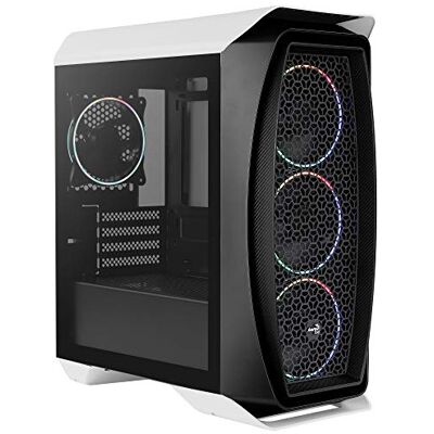 Aerocool Aerooneminiclip PC behuizing Micro ATX, 4 ventilatoren, 2 panelen, wit/zwart Aerocool Aerooneminiclip PC behuizing Micro ATX, 4 ventilatoren, 2 panelen, wit/zwart