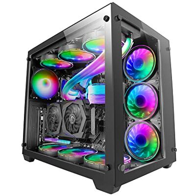 Mars Gaming MARSGAMING MCV3 zwart, aangepaste XXL E-ATX, venster gehard glas voor en zijkant, modulair frame met dubbele kamer Mars Gaming MARSGAMING MCV3 zwart, aangepaste XXL E-ATX, venster gehard glas voor en zijkant, modulair frame met dubbele kamer