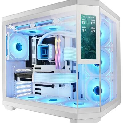 Mars Gaming MC-3TCORELCD Gaming ATX-behuizing, 7,2 inch IPS-display, personaliseerbaar, drievoudig gehard glas, dubbele zijkamerstructuur, vloeibare koelhouder tot 360 mm, wit Mars Gaming MC-3TCORELCD Gaming ATX-behuizing, 7,2 inch IPS-display, personaliseerbaar, drievoudig gehard glas, dubbele zijkamerstructuur, vloeibare koelhouder tot 360 mm, wit