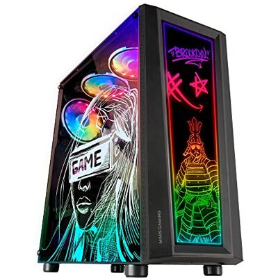 Mars Gaming MC-ART Zwart, ATX Gaming PC Case, Dual Drawable Gehard Glas, ARGB 12 Mode, 12cm Fan Mars Gaming MC-ART Zwart, ATX Gaming PC Case, Dual Drawable Gehard Glas, ARGB 12 Mode, 12cm Fan