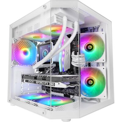 Mars Gaming MC-3TLITE MicroATX gaming-behuizing, drievoudig continu gehard glas, 120 mm FRGB-ventilator achter, dubbele kamerstructuur, compacte mini-pc-toren met grote interne capaciteit, wit Mars Gaming MC-3TLITE MicroATX gaming-behuizing, drievoudig continu gehard glas, 120 mm FRGB-ventilator achter, dubbele kamerstructuur, compacte mini-pc-toren met grote interne capaciteit, wit