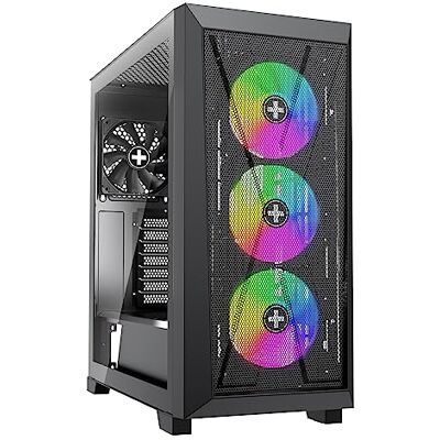 Xilence Xilent X X912.ARGB gaming-pc-behuizing, 3 x 120 mm ARGB-ventilatoren, 1 x zwarte ventilator, ATX midi-tower behuizing, mesh-frontpaneel voor een goede luchtstroom en PWM/ARGB-besturingskaart Xilence Xilent X X912.ARGB gaming-pc-behuizing, 3 x 120 mm ARGB-ventilatoren, 1 x zwarte ventilator, ATX midi-tower behuizing, mesh-frontpaneel voor een goede luchtstroom en PWM/ARGB-besturingskaart