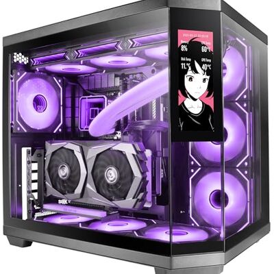 Mars Gaming MC-3TCORELCD Gaming ATX-behuizing, 7,2 inch IPS-display, personaliseerbaar, drievoudig gehard glas, dubbele zijkamerstructuur, vloeibare koelhouder tot 360 mm, zwart Mars Gaming MC-3TCORELCD Gaming ATX-behuizing, 7,2 inch IPS-display, personaliseerbaar, drievoudig gehard glas, dubbele zijkamerstructuur, vloeibare koelhouder tot 360 mm, zwart