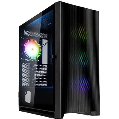 Kolink Unity Lateral ARGB pc-behuizing, vier ARGB-ventilatoren, scharnierende deur van gehard glas, 410 mm GPU, E-ATX-moederborden, staal, medium tower behuizing, zwart Kolink Unity Lateral ARGB pc-behuizing, vier ARGB-ventilatoren, scharnierende deur van gehard glas, 410 mm GPU, E-ATX-moederborden, staal, medium tower behuizing, zwart