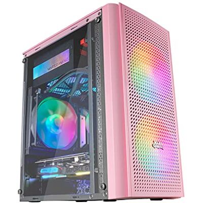 Mars Gaming MC300P, pc-behuizing Micro ATX, gehard glas, front-mesh, 3 FRGB-ventilatoren, roze Mars Gaming MC300P, pc-behuizing Micro ATX, gehard glas, front-mesh, 3 FRGB-ventilatoren, roze