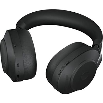 Jabra Evolve2 85 Draadloze pc-headset met oplaadstandaard, ruisonderdrukking, UC-gecertificeerd, stereo hoofdtelefoon met lange levensduur, USB-C Bluetooth-adapter, zwart Jabra Evolve2 85 Draadloze pc-headset met oplaadstandaard, ruisonderdrukking, UC-gecertificeerd, stereo hoofdtelefoon met lange levensduur, USB-C Bluetooth-adapter, zwart