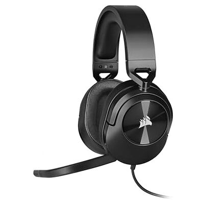Corsair HS55 Surround gaming-hoofdtelefoon, bekabeld, multiplatform, licht, Dolby 7.1 surround-geluid, compatibel met iCUE, PC, Mac, PS5, PS4, Xbox, Nintendo Switch, Mobiel, carbon Corsair HS55 Surround gaming-hoofdtelefoon, bekabeld, multiplatform, licht, Dolby 7.1 surround-geluid, compatibel met iCUE, PC, Mac, PS5, PS4, Xbox, Nintendo Switch, Mobiel, carbon
