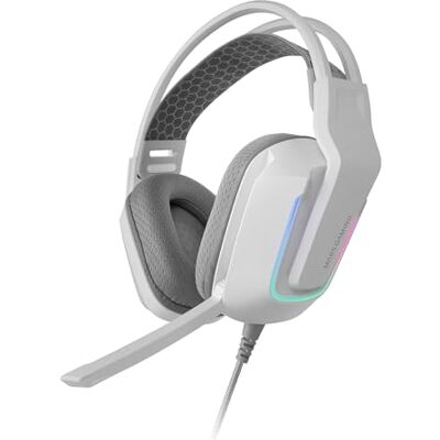 Mars Gaming MH-STRIKE FRGB Rainbow Gaming-headset, ergonomisch design, 50 mm neodymium drivers, opvouwbare microfoon, geïntegreerde bediening, luchtkussens, verstelbare hoofdband, platform, wit Mars Gaming MH-STRIKE FRGB Rainbow Gaming-headset, ergonomisch design, 50 mm neodymium drivers, opvouwbare microfoon, geïntegreerde bediening, luchtkussens, verstelbare hoofdband, platform, wit