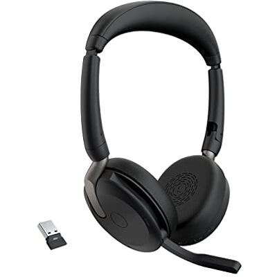Jabra Evolve2 65 Flex-stereo hoofdtelefoon met Bluetooth, draadloze oplaadstation, ClearVoice ruisonderdrukking en hybride ANC, werkt met alle UC-platforms, zwart Jabra Evolve2 65 Flex-stereo hoofdtelefoon met Bluetooth, draadloze oplaadstation, ClearVoice ruisonderdrukking en hybride ANC, werkt met alle UC-platforms, zwart
