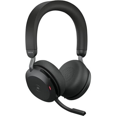 Jabra Evolve2 75 draadloze PC headset met 8-microfoontechnologie dual-foam stereo headphone met ruisonderdrukking, USB-A Bluetooth-adapter en MS Teams-compatibiliteit zwart Jabra Evolve2 75 draadloze PC headset met 8-microfoontechnologie dual-foam stereo headphone met ruisonderdrukking, USB-A Bluetooth-adapter en MS Teams-compatibiliteit zwart
