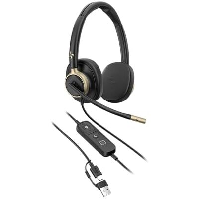 PLT HP Poly Mission 820 USB-C stereo hoofdtelefoon met actieve ruisonderdrukking (ANC), ruisonderdrukking en concentratie, microfoon met ruisonderdrukking met IA, pc en Mac PLT HP Poly Mission 820 USB-C stereo hoofdtelefoon met actieve ruisonderdrukking (ANC), ruisonderdrukking en concentratie, microfoon met ruisonderdrukking met IA, pc en Mac