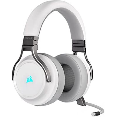 Corsair Virtuoso RGB Wireless Gaming Headphone High Fidelity (7.1 surround sound, Omnidirectionele microfoon met pc, Xbox One, PS4, Switch en mobiele telefooncompatibiliteit) wit Corsair Virtuoso RGB Wireless Gaming Headphone High Fidelity (7.1 surround sound, Omnidirectionele microfoon met pc, Xbox One, PS4, Switch en mobiele telefooncompatibiliteit) wit