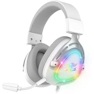 Spirit Of Gamer Elite H40, RGB gaming headset met afneembare microfoon voor pc, PS5, PS4, Xbox, Switch, stereo audio, 3,5 mm jack-uitgang, HP 40 mm, ultralicht, nylon hoofdband en oorkussens, wit Spirit Of Gamer Elite H40, RGB gaming headset met afneembare microfoon voor pc, PS5, PS4, Xbox, Switch, stereo audio, 3,5 mm jack-uitgang, HP 40 mm, ultralicht, nylon hoofdband en oorkussens, wit