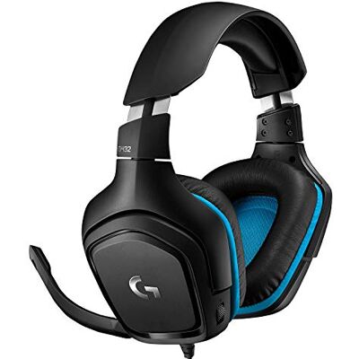 Logitech 432 Gaming hoofdtelefoon, bekabeld, 7,1 surround sound, DTS-koptelefoon: X 2.0, 50 mm, USB/audio 3,5 mm jackplug, microfoon met flip-up-demper, gering gewicht, PC/Xbox One/PS4/Nintendo Logitech 432 Gaming hoofdtelefoon, bekabeld, 7,1 surround sound, DTS-koptelefoon: X 2.0, 50 mm, USB/audio 3,5 mm jackplug, microfoon met flip-up-demper, gering gewicht, PC/Xbox One/PS4/Nintendo
