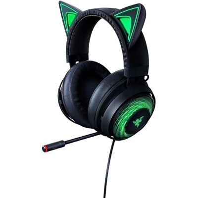 Razer Kraken Kitty Edition USB-hoofdtelefoon met kattenoren, compatibel met Chroma (kattenoren verlicht van Chroma, microfoon met actieve ruisonderdrukking, THX Spatial Audio) zwart Razer Kraken Kitty Edition USB-hoofdtelefoon met kattenoren, compatibel met Chroma (kattenoren verlicht van Chroma, microfoon met actieve ruisonderdrukking, THX Spatial Audio) zwart