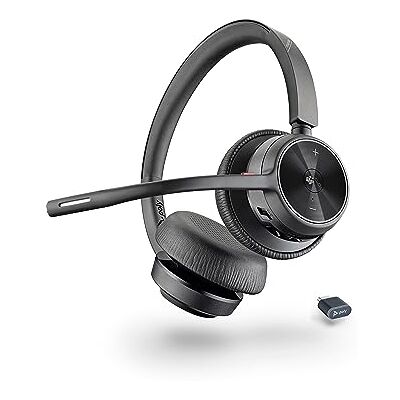 PLT Poly Voyager 4320 UC draadloze headset, binaurale headset met ruisonderdrukking, verbinding met pc/Mac/mobiele telefoon via Bluetooth, werkt met Teams (gecertificeerd), zoom PLT Poly Voyager 4320 UC draadloze headset, binaurale headset met ruisonderdrukking, verbinding met pc/Mac/mobiele telefoon via Bluetooth, werkt met Teams (gecertificeerd), zoom