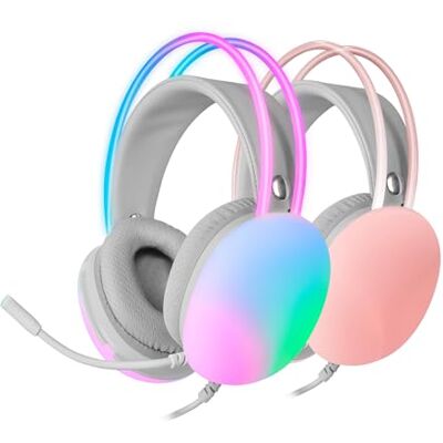 Mars Gaming GAMING MH-Glow roze, 360° Full Chroma RGB Flow hoofdtelefoon, ruisonderdrukkende microfoon, ultralicht design, geheugenschuim oordopjes, universele compatibiliteit Mars Gaming GAMING MH-Glow roze, 360° Full Chroma RGB Flow hoofdtelefoon, ruisonderdrukkende microfoon, ultralicht design, geheugenschuim oordopjes, universele compatibiliteit