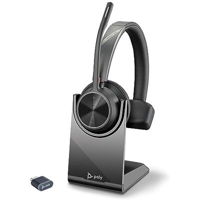 PLT Poly Voyager 4310 UC draadloze headset en oplaadstation, Monaurale Bluetooth-headset met ruisonderdrukkende microfoonstang, aansluiting op pc/mobiele telefoon Werking: Teams, Zoom PLT Poly Voyager 4310 UC draadloze headset en oplaadstation, Monaurale Bluetooth-headset met ruisonderdrukkende microfoonstang, aansluiting op pc/mobiele telefoon Werking: Teams, Zoom