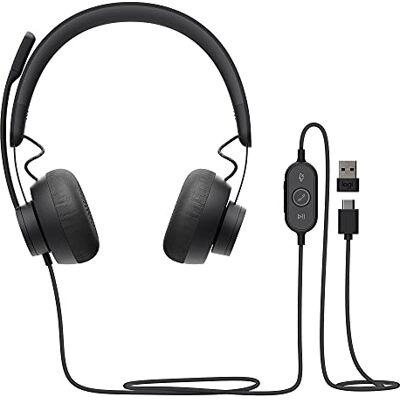 Logitech Zone 750 bedrade hoofdtelefoon met geavanceerde ruisonderdrukkingsmicrofoon, eenvoudige USB-C en USB-A-adapter inbegrepen, plug-and-play-compatibiliteit voor alle apparaten, grijs Logitech Zone 750 bedrade hoofdtelefoon met geavanceerde ruisonderdrukkingsmicrofoon, eenvoudige USB-C en USB-A-adapter inbegrepen, plug-and-play-compatibiliteit voor alle apparaten, grijs