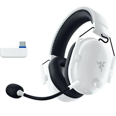Razer Blackshark V2 Pro (Playstation) Draadloze e-sport hoofdtelefoon voor PlayStation 5, Triforce 50 mm driver, HyperSpeed draadloos, FPS-audio profiel, afneembare HyperClear-microfoon, wit Razer Blackshark V2 Pro (Playstation) Draadloze e-sport hoofdtelefoon voor PlayStation 5, Triforce 50 mm driver, HyperSpeed draadloos, FPS-audio profiel, afneembare HyperClear-microfoon, wit