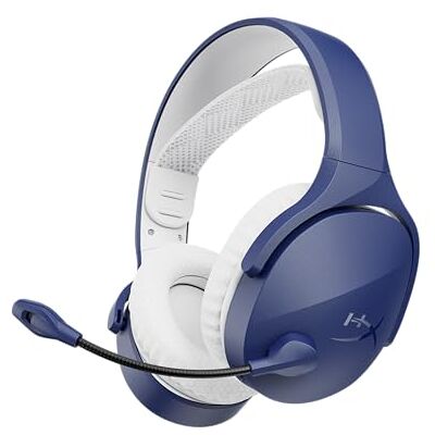 HyperX Cloud Jet Dual Wireless Gaming Headset, 2,4 GHz Bluetooth Headset, voor PC, Mac, PS5, PS4, mobiele telefoon, 40 mm driver, 25 uur batterijduur, draaibare naar stille microfoon, licht ontwerp, blauw HyperX Cloud Jet Dual Wireless Gaming Headset, 2,4 GHz Bluetooth Headset, voor PC, Mac, PS5, PS4, mobiele telefoon, 40 mm driver, 25 uur batterijduur, draaibare naar stille microfoon, licht ontwerp, blauw