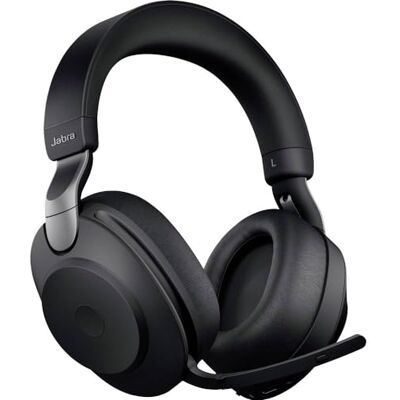 Jabra Evolve2 85 Draadloze pc-headset met oplaadstandaard, ruisonderdrukking, UC-gecertificeerd, stereo hoofdtelefoon met lange levensduur, USB-C Bluetooth-adapter, zwart Jabra Evolve2 85 Draadloze pc-headset met oplaadstandaard, ruisonderdrukking, UC-gecertificeerd, stereo hoofdtelefoon met lange levensduur, USB-C Bluetooth-adapter, zwart
