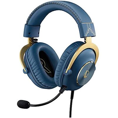 Logitech Pro X gaming headset: Blue VO!CE, afneembare microfoon, geheugenschuim, DTS hoofdtelefoon 7.1 en Pro G 50 mm, officiële Edition League of Legends, blauw/goud Logitech Pro X gaming headset: Blue VO!CE, afneembare microfoon, geheugenschuim, DTS hoofdtelefoon 7.1 en Pro G 50 mm, officiële Edition League of Legends, blauw/goud