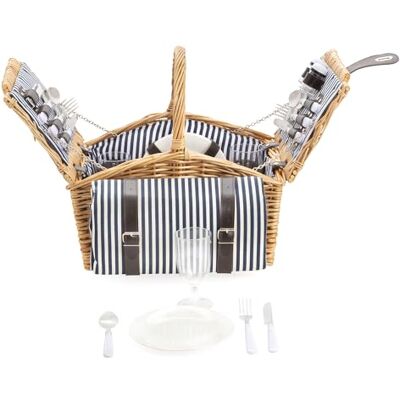 Dutch Mountains Deluxe Picknickmand voor 4 personen, 24-delig, met picknickdeken Dutch Mountains Deluxe Picknickmand voor 4 personen, 24-delig, met picknickdeken