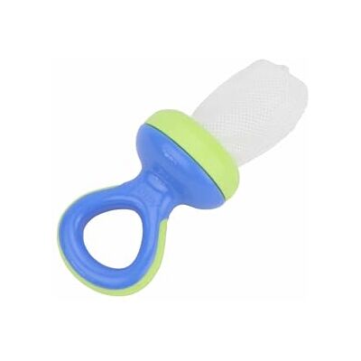 Nuby Nûby Fruitfopspeen veilige introductie in vaste levensmiddelen, met veiligheidssluiting en hygiënische dop, blauw, 6 m + Nuby Nûby Fruitfopspeen veilige introductie in vaste levensmiddelen, met veiligheidssluiting en hygiënische dop, blauw, 6 m +