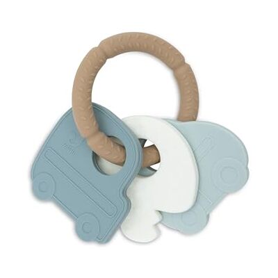 Jollein Siliconen bijtring sleutelhanger On The Go Baby grijpring 100% siliconen bijthulp 15 x 11 x 1 cm Jollein Siliconen bijtring sleutelhanger On The Go Baby grijpring 100% siliconen bijthulp 15 x 11 x 1 cm