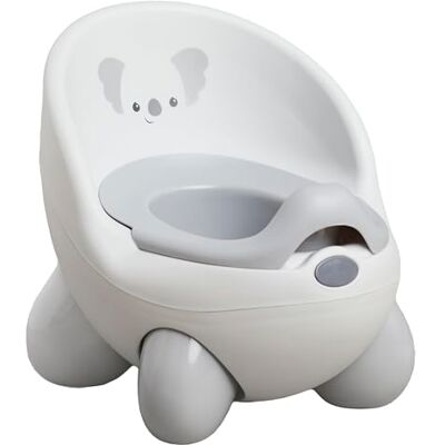 INFANTINO Potty Pals toiletbril, netheidstraining voor peuters, afneembare toiletpot, spatbescherming, comfortabele en voorgevormde rugsteun, koala grijs INFANTINO Potty Pals toiletbril, netheidstraining voor peuters, afneembare toiletpot, spatbescherming, comfortabele en voorgevormde rugsteun, koala grijs