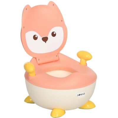 ZONEKIZ Kinderpotje met rugleuning, roze, 0,5 tot 3 jaar Toiletbril voor kinderen, afneembare pot, handvat, potje, potje, toilettraining, voor peuters, vossenmotief ZONEKIZ Kinderpotje met rugleuning, roze, 0,5 tot 3 jaar Toiletbril voor kinderen, afneembare pot, handvat, potje, potje, toilettraining, voor peuters, vossenmotief