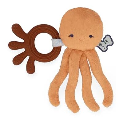 KALOO Bijtring voor baby's van siliconen octopus vorm bijtspeelgoed oranje 14 x 17 cm vanaf de geboorte K21100 KALOO Bijtring voor baby's van siliconen octopus vorm bijtspeelgoed oranje 14 x 17 cm vanaf de geboorte K21100